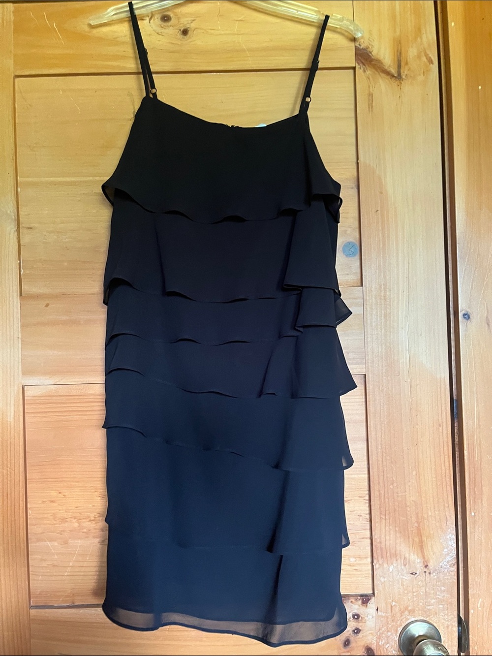 Bar III Black Tiered Ruffle Slip Mini Dress